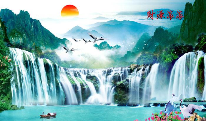 十字繡山水風(fēng)景畫刺繡圖案